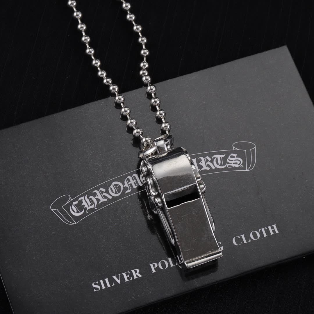 Chrome Hearts One Hearts Silver Sword Pendant with Chain